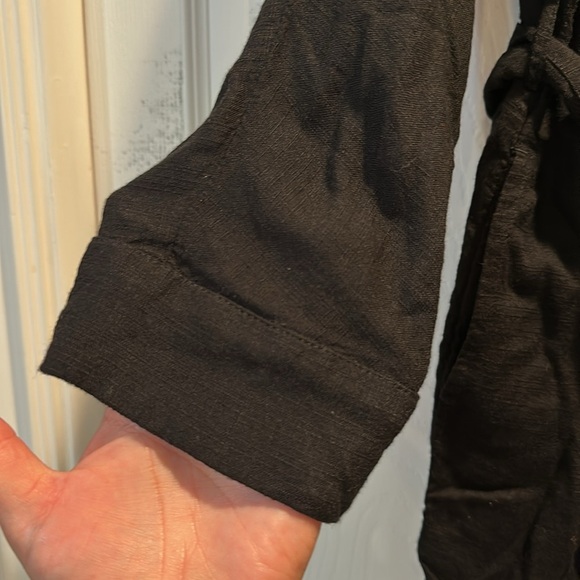 L Space Coronado Black Textured Gauze Button Front Romper M Dress Cover Up - Picture 7 of 8